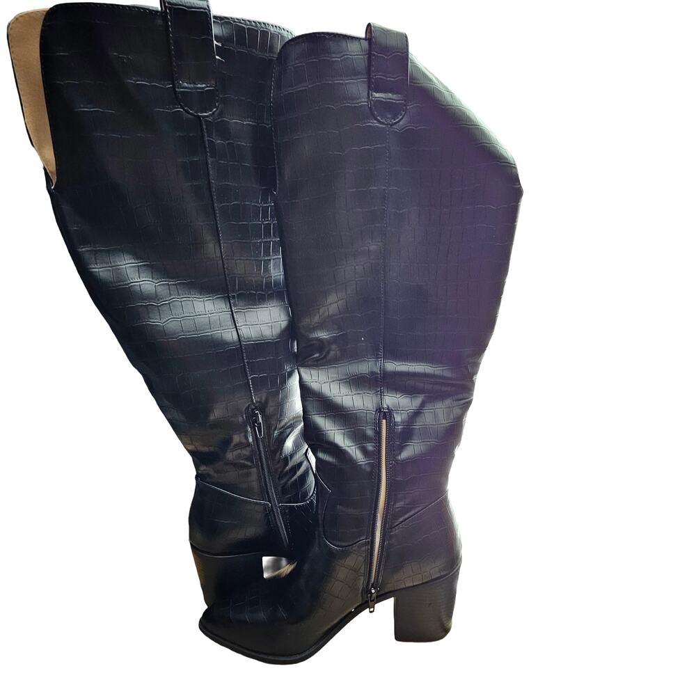 Journee Collection Therese Wide Calf Black Boots Womens Size 7.5